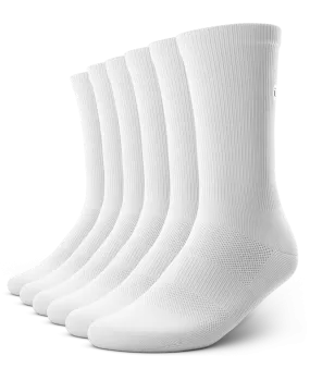 Flagship Crew Socks White 6-Pack