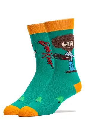 Fuzzy Hair Bob Ross Men's Socks