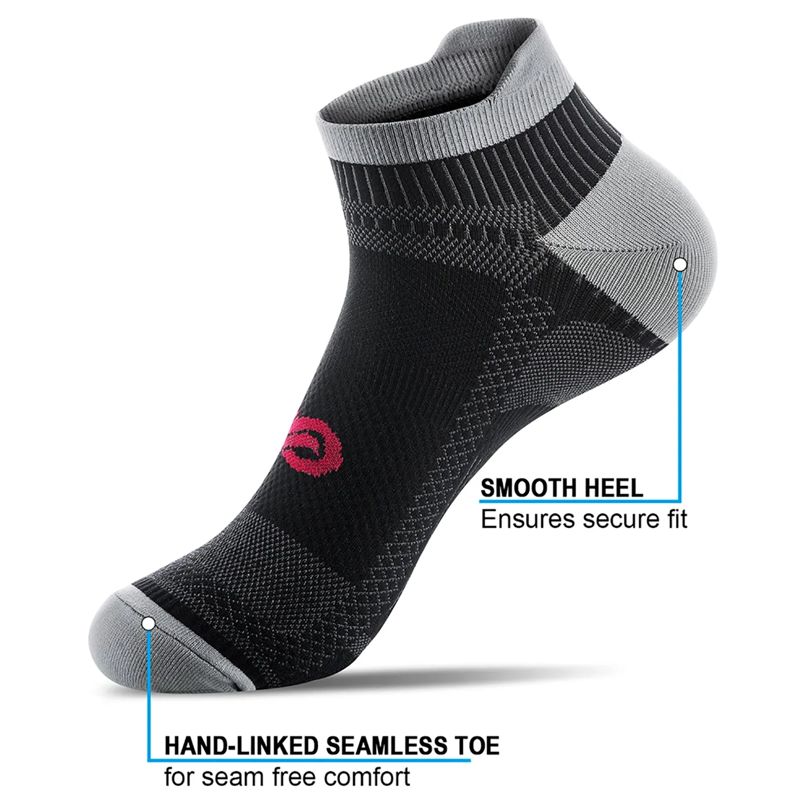 GECKOMAN x PAPLUS Ankle Compression Running Sock 2-Pairs