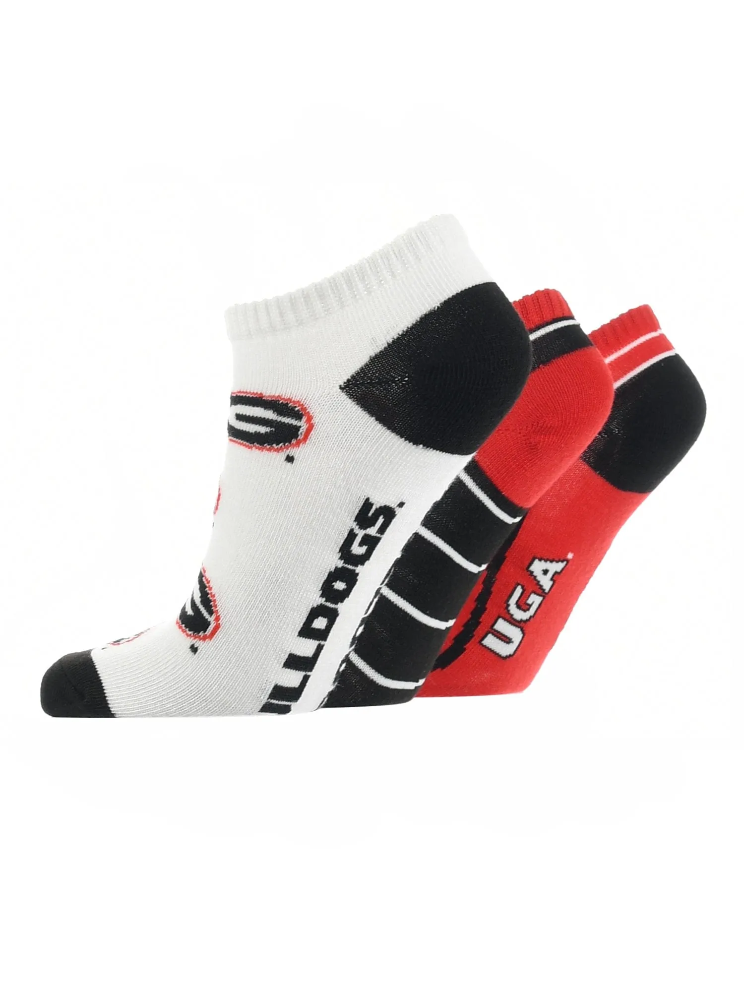 Georgia Bulldogs No Show Socks Full Field 3 Pack