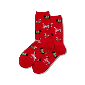 HOTSOX Women's Christmas Dogs Crew Socks