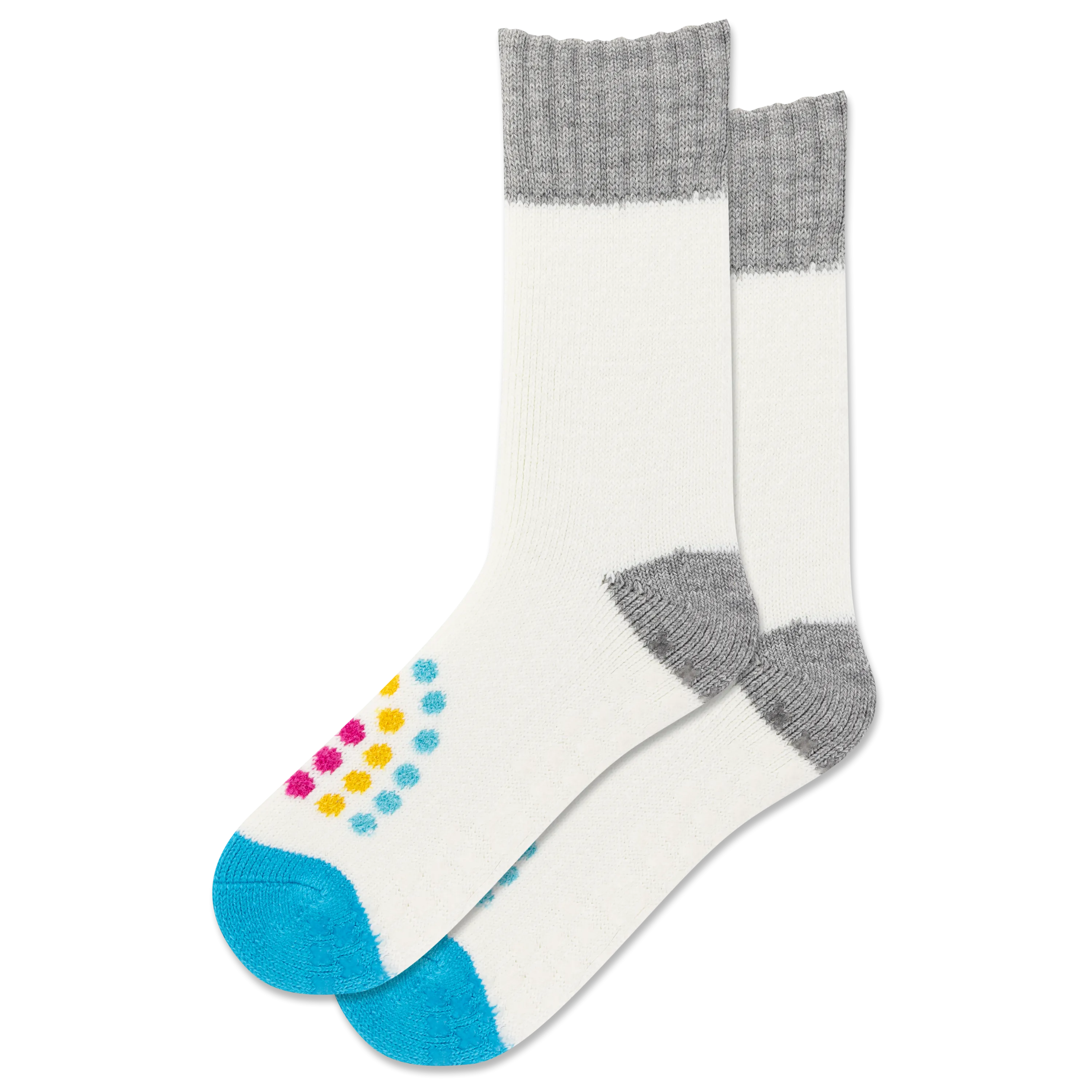 HOTSOX Women's Rainbow Dot Non-Skid Slipper Sock