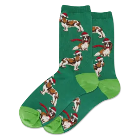 HOTSOX Women's Santa Dog Crew Socks