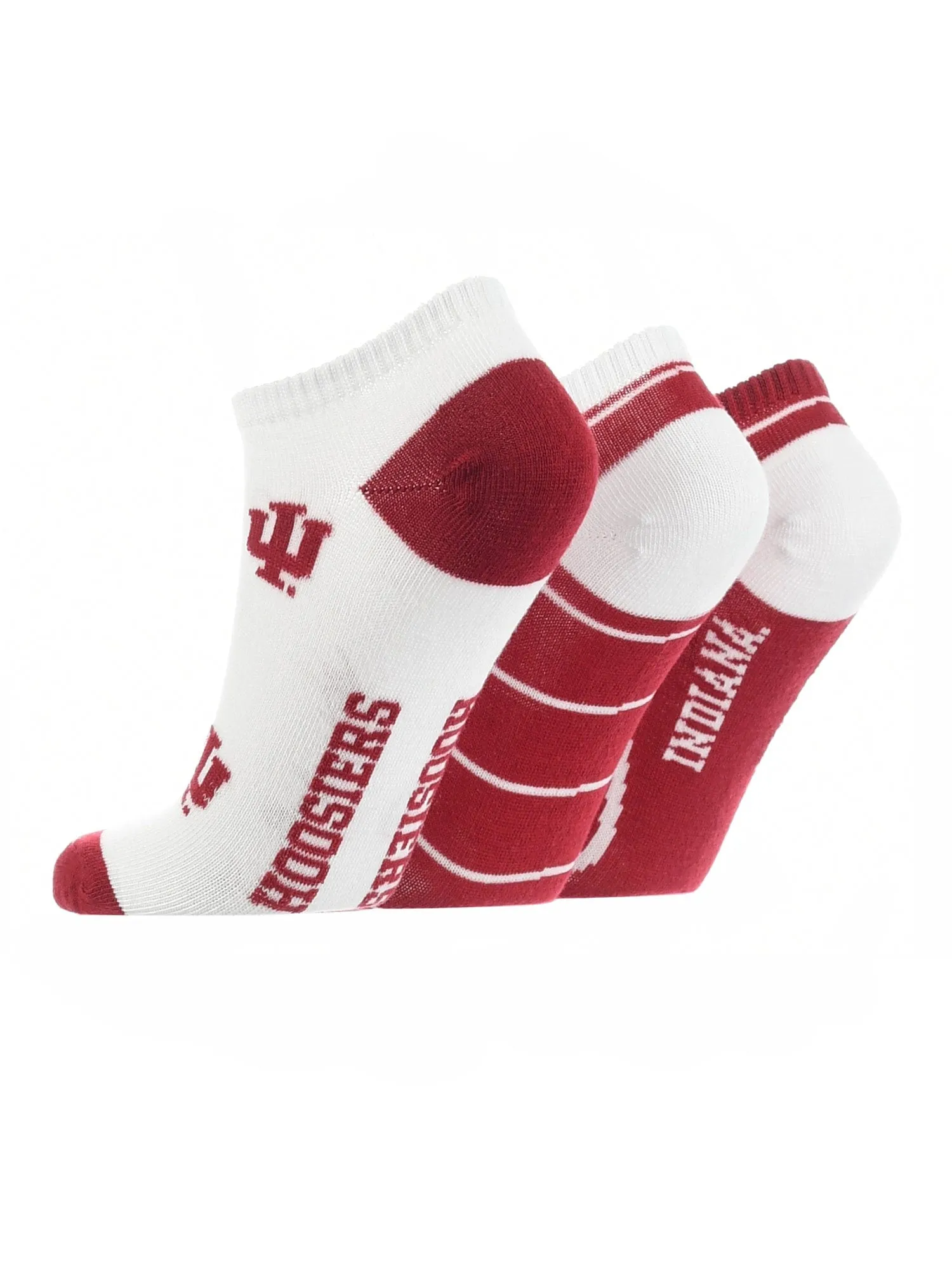 Indiana Hoosiers No Show Socks Full Field 3 Pack