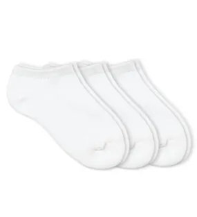 Jefferies Socks Boys and Girls Seamless Smooth Toe Sport Low Cut Socks White 3 Pack