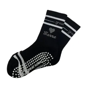 Jess Crew Grip Sock - Limited Edition- Rhinestone Stud (Barre / Pilates)