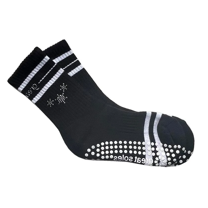 Jess Crew Grip Sock - Limited Edition- Rhinestone Stud (Barre / Pilates)