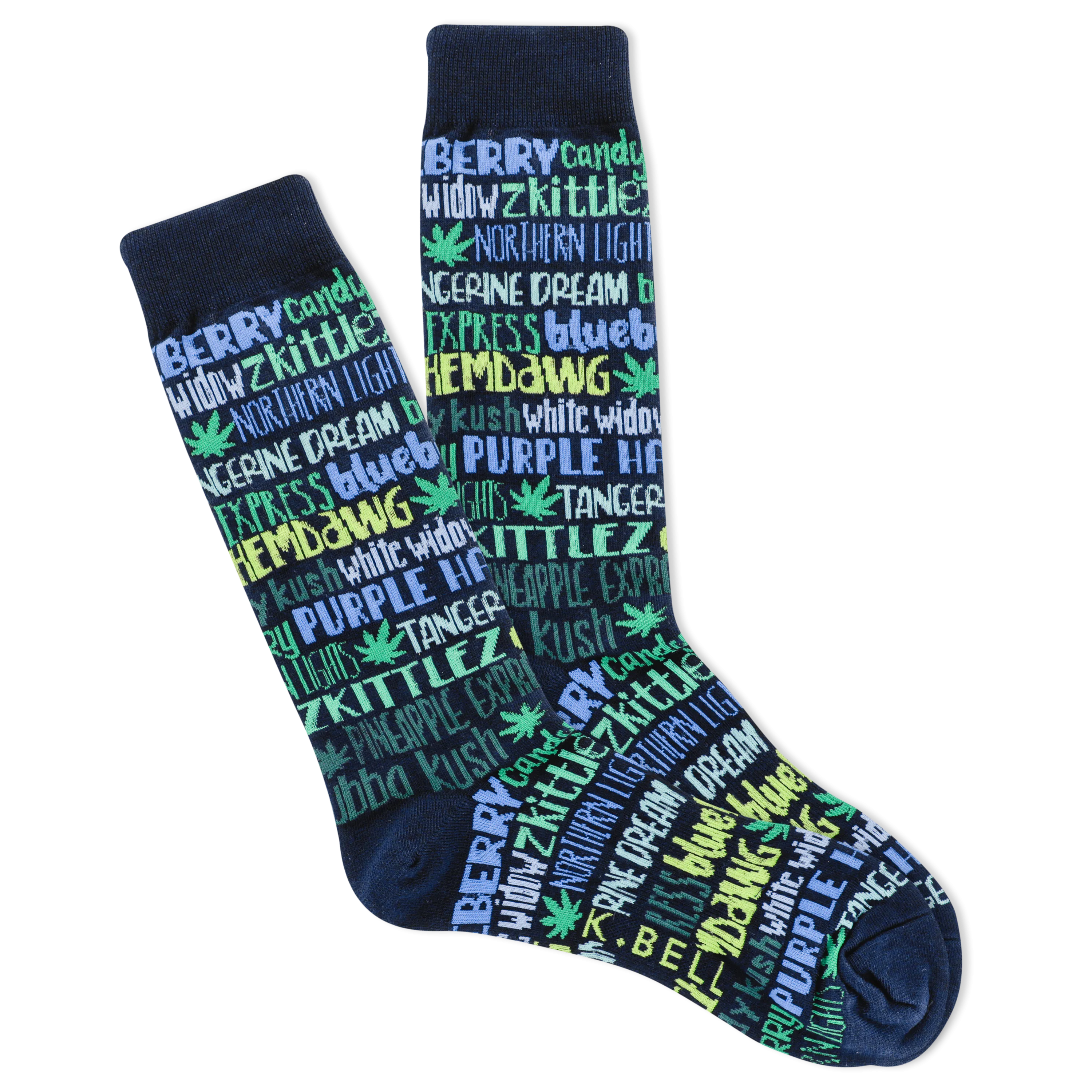 K.Bell Men's Cannabis Strains Crew Sock