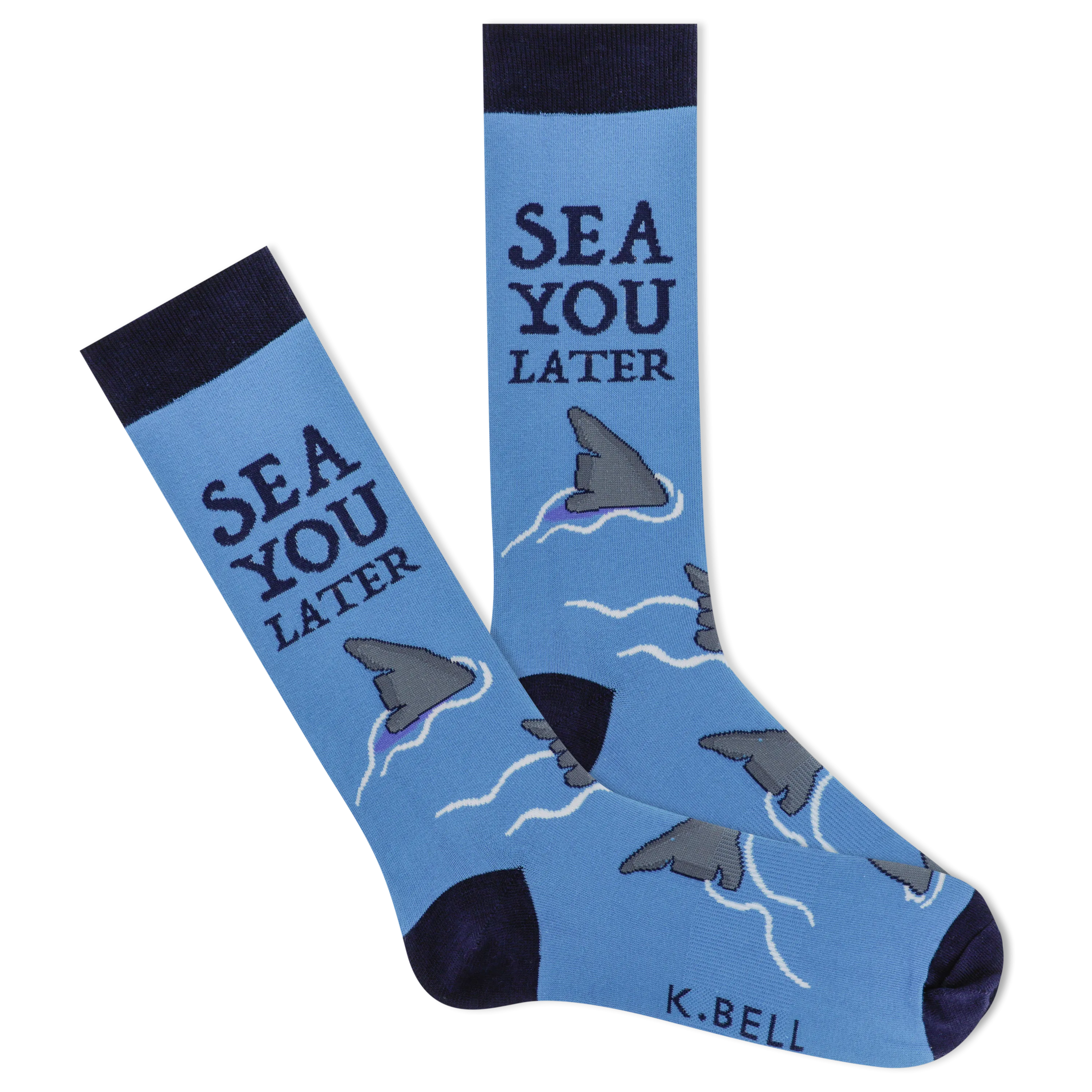 K.Bell Men's Sea You Later Crew Socks