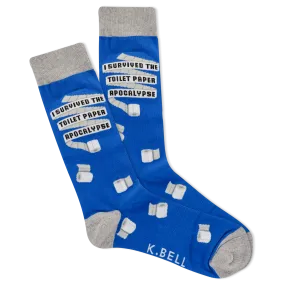 K.Bell Men's Toilet Paper Apocalypse Crew Socks