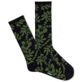 K.Bell Men's Tropical Leaf Active Crew Sock