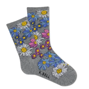 K.Bell Women's Springtime Floral Crew Sock