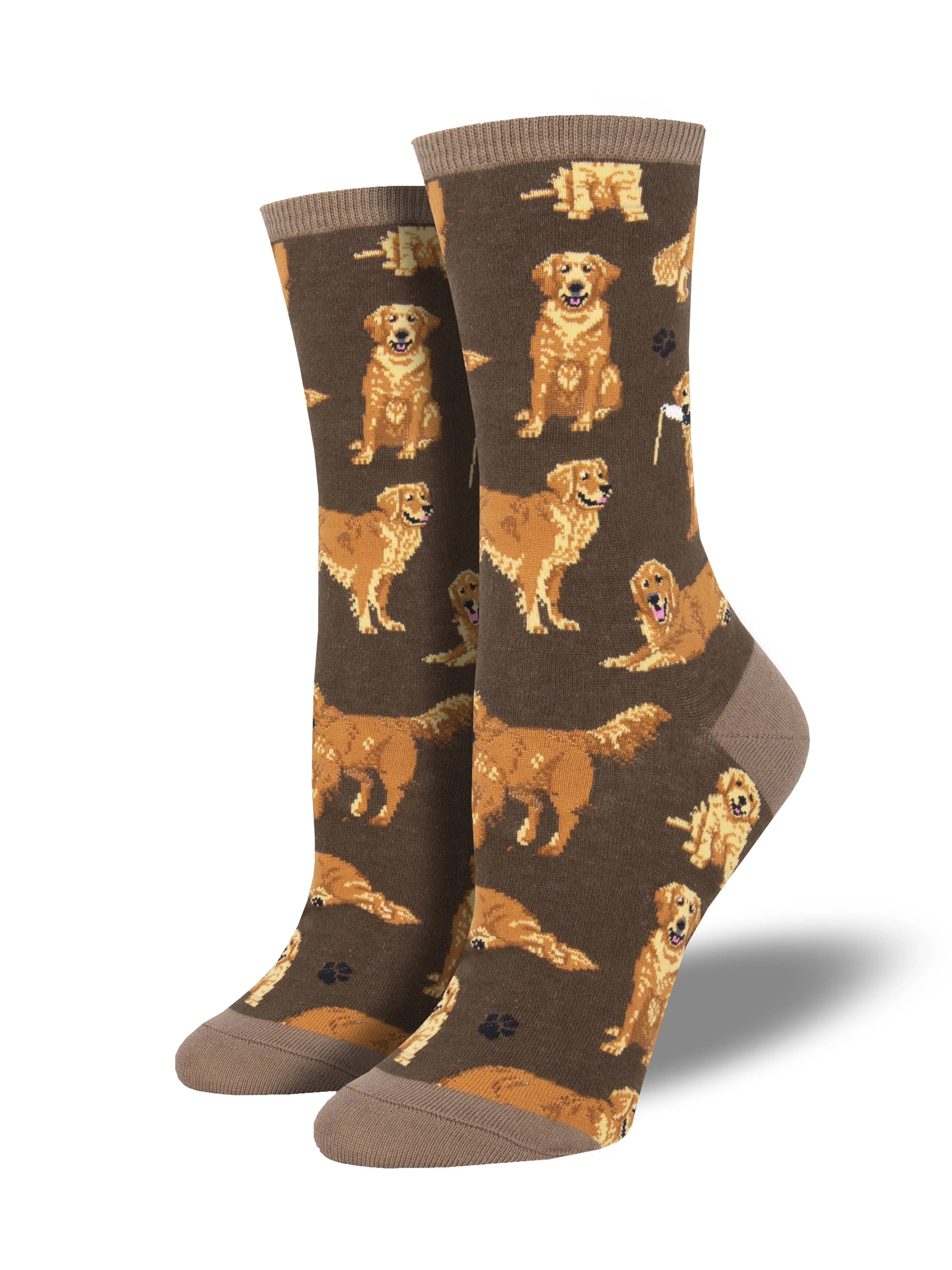 Ladies Golden Retrievers Graphic Socks