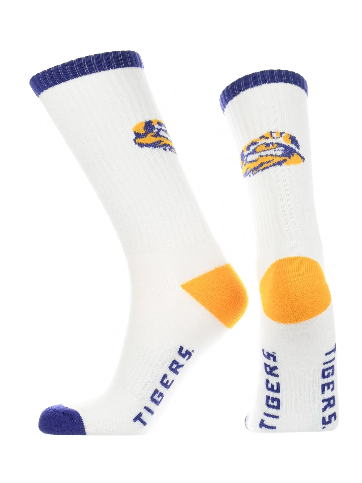 LSU Tigers Socks Basic Crew White Socks