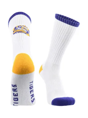 LSU Tigers Socks Basic Crew White Socks