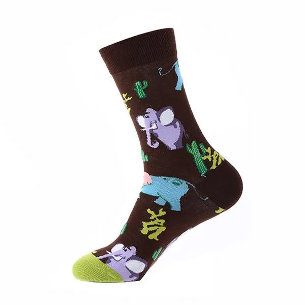 Macaron Geometric Animal Cotton Socks 62762386C