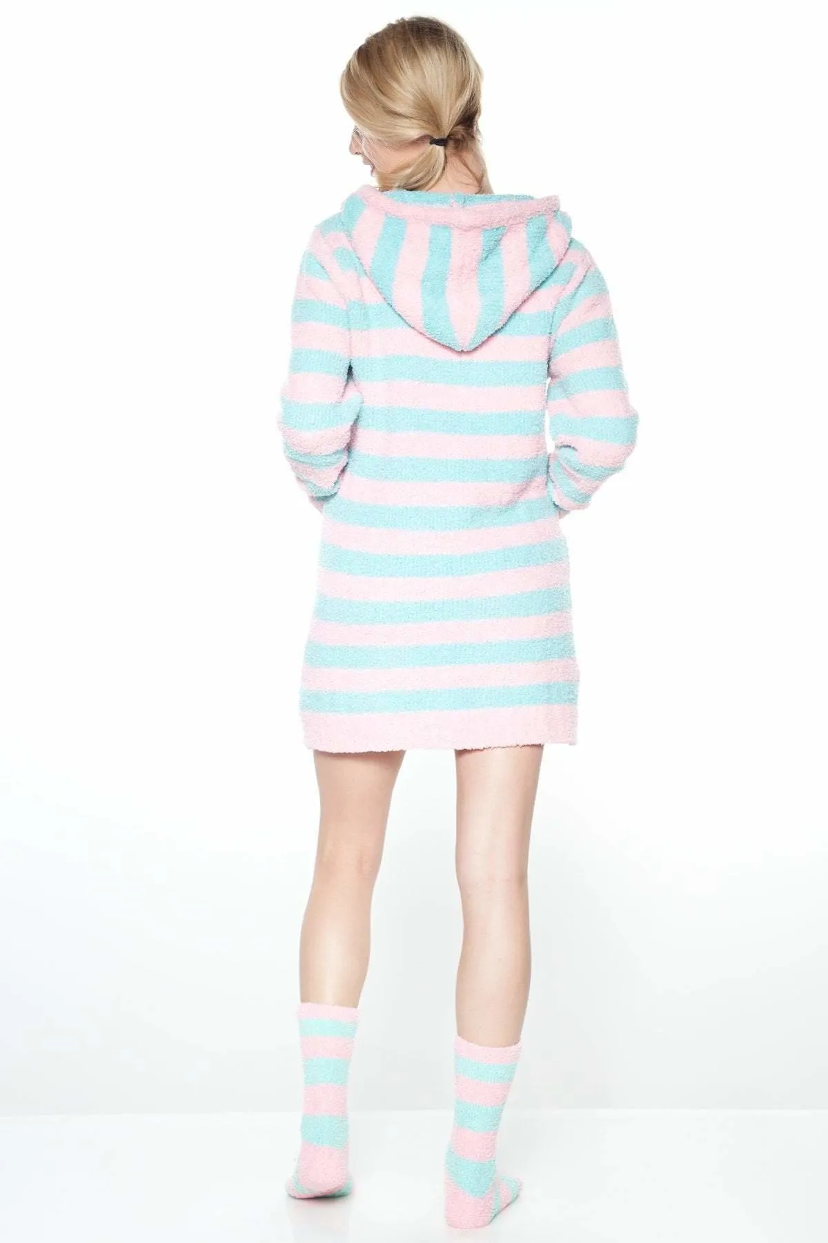 Marshmallow Hooded Lounger with Slipper Sock - FINAL SALE