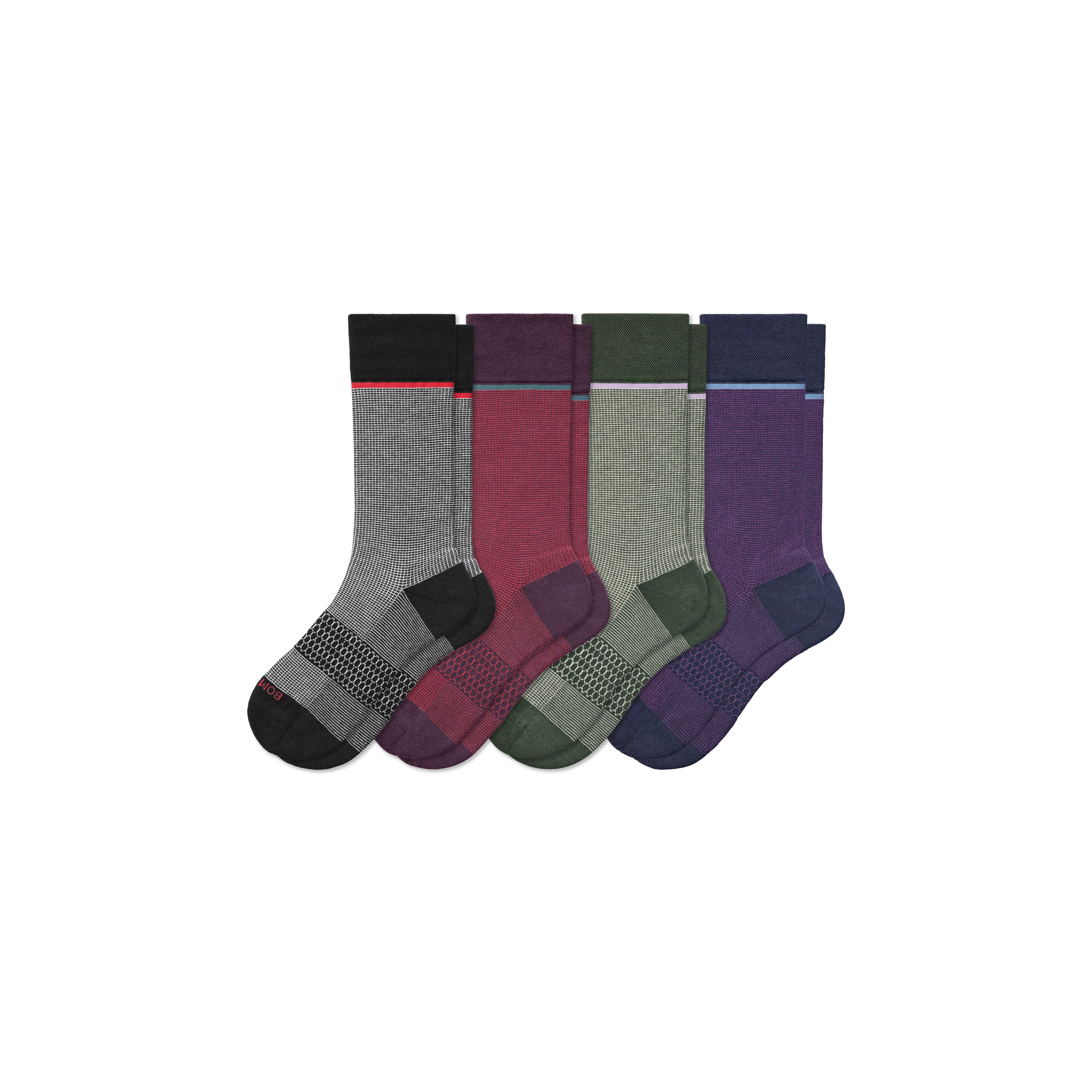 Men’s Grid-Knit Dress Calf Sock 4-Pack