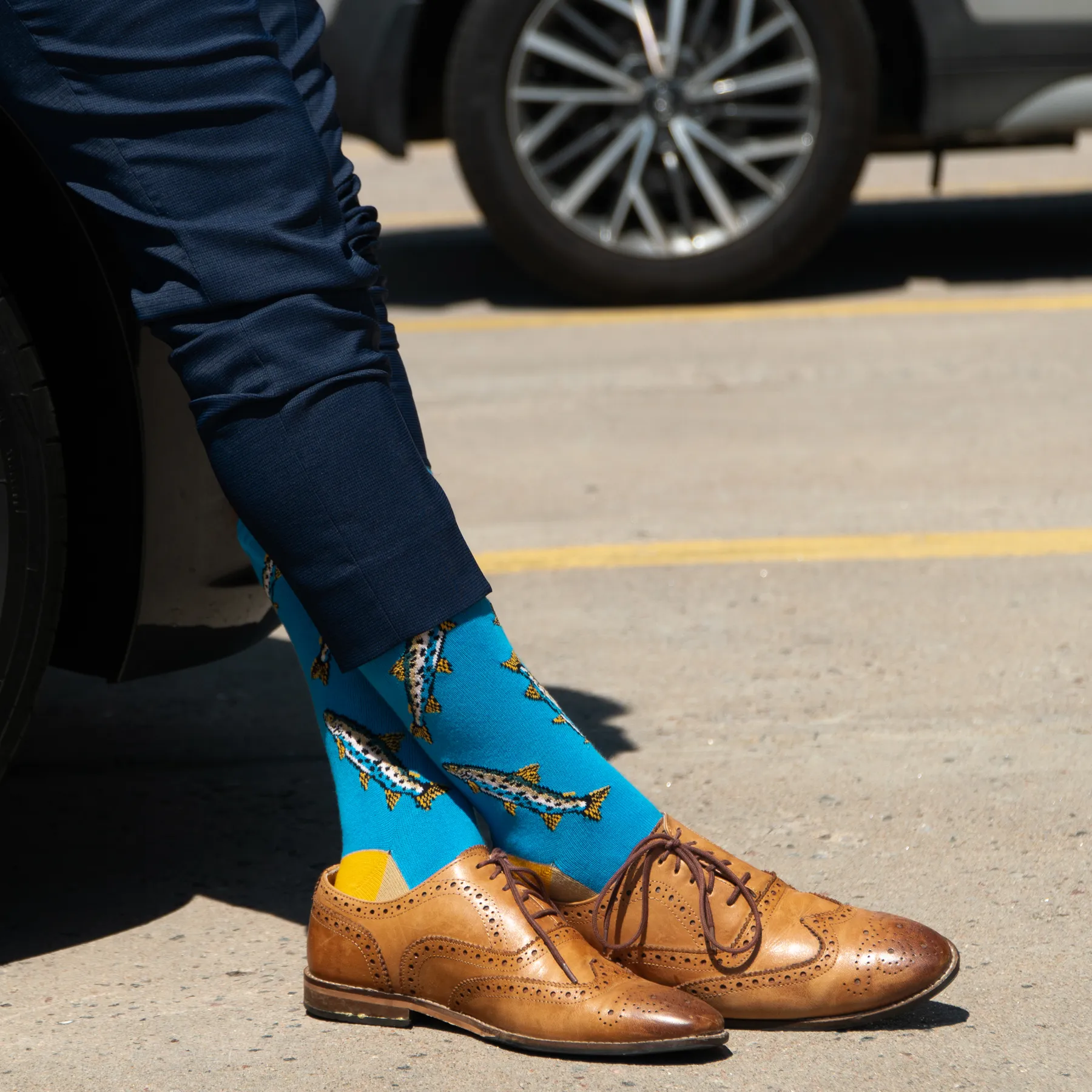 Men's Trout Fun Dress Socks