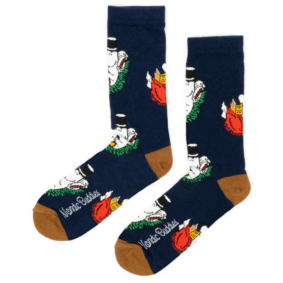 Moominpappa Chilling Socks Navy - Nordicbuddies