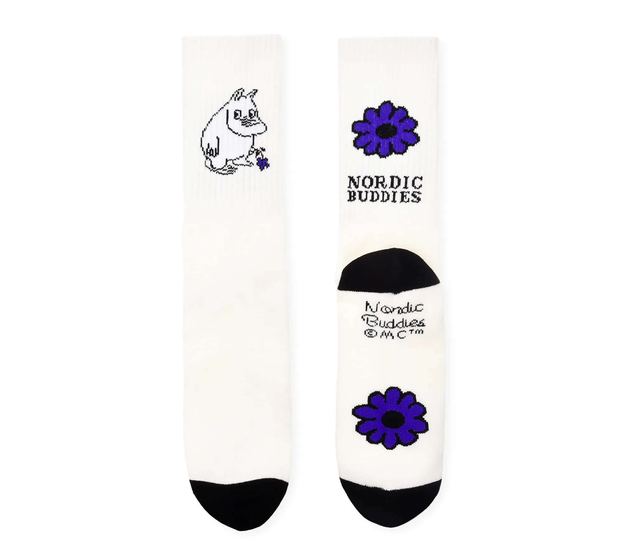 Moomintroll's Flower Retro Men Socks - White