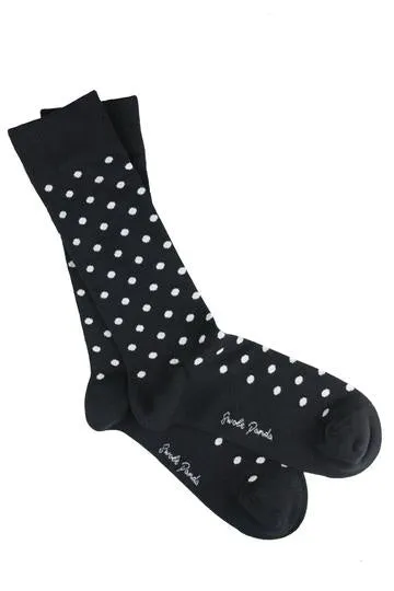 Navy Polka Dot Bamboo Socks