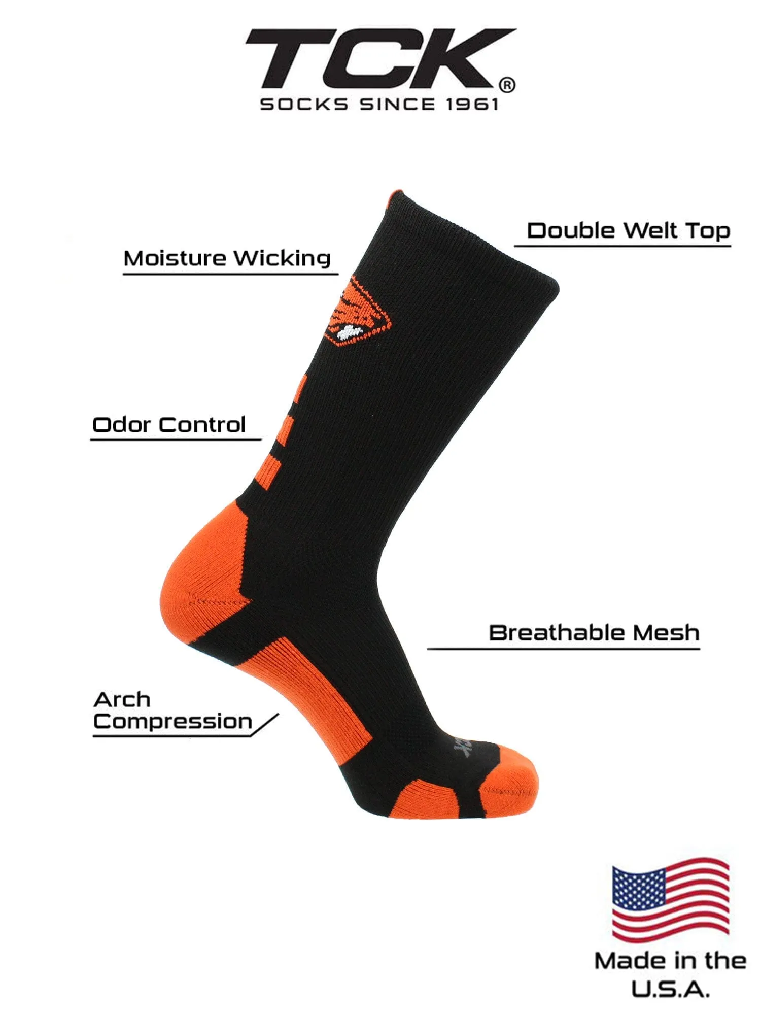 Oregon State Beavers Socks Baseline Crew