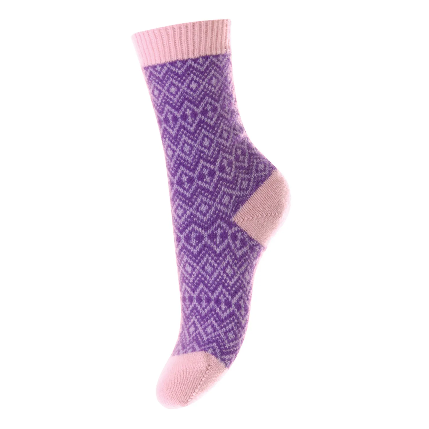 Pantherella - Ladies Cashmere Socks - Fairisle Socks W769 Aster