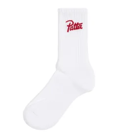 Patta Script Logo Sport Socks - White