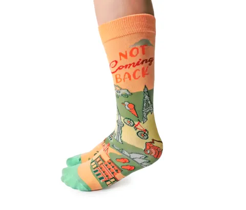 "Bon Voyage" Crew Socks by Uptown Sox - Medium