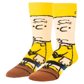 "Charlie Brown" Cotton Blend Crew Socks by ODD Sox - Large