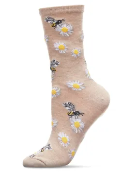 "Daisy Bees" Crew Bamboo Socks by Me Moí