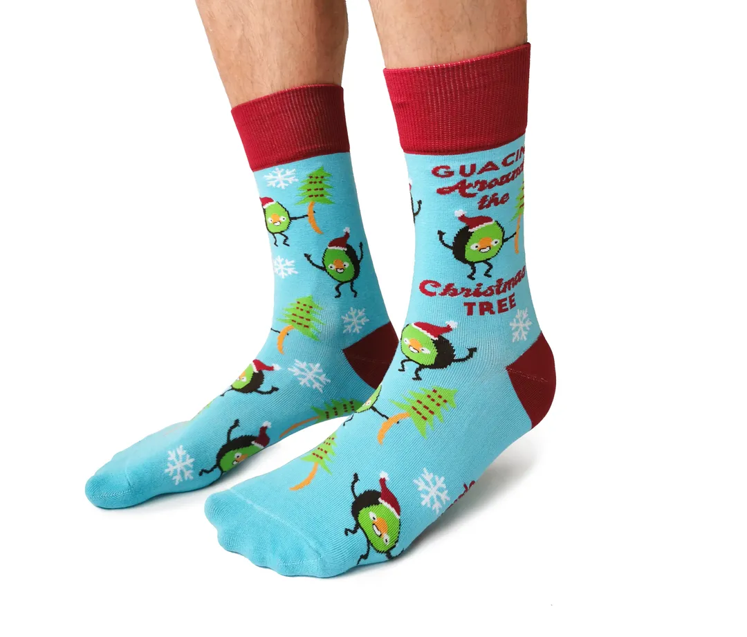 "Guacmas Tree" Cotton Crew Socks by Uptown Sox