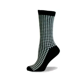 "Hound's-tooth" Cotton dress sock by Point Zero-Medium