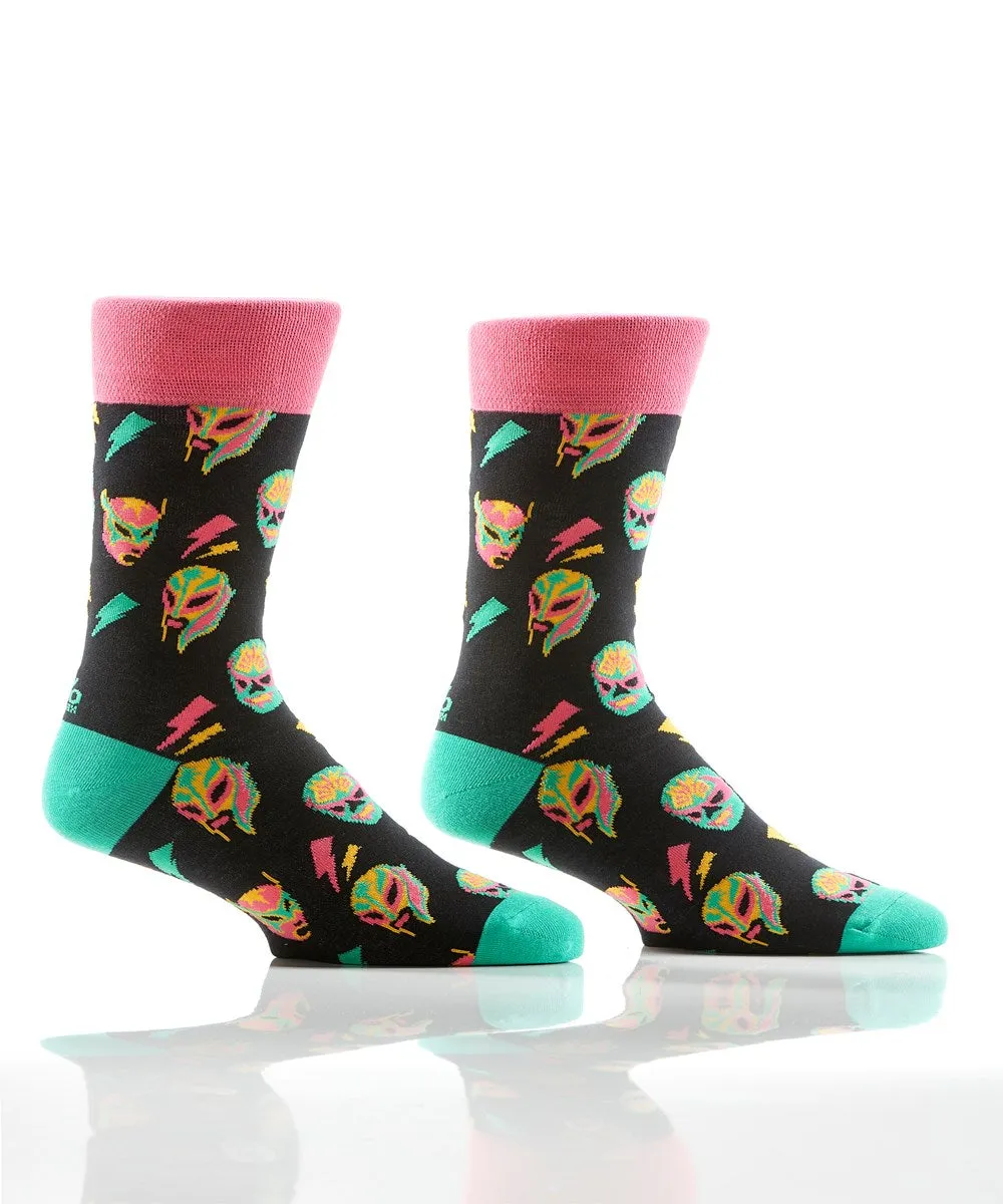 "Luchadores" Dress Crew Socks by YO Sox - Large