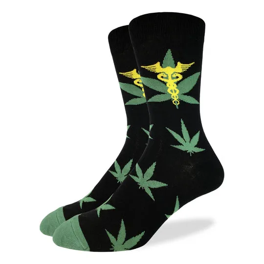 "Marijuana Leaf" Cotton Crew Socks by Good Luck Sock