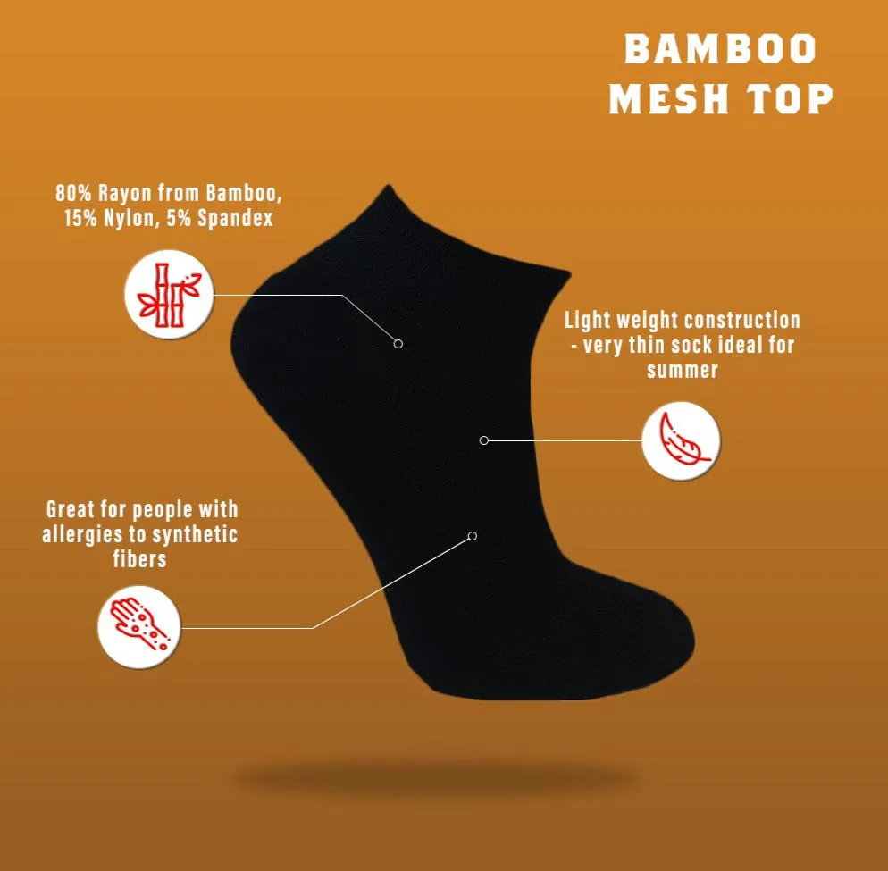 "Mesh Top" Bamboo Sport Ankle Socks by Point Zero (3PK)