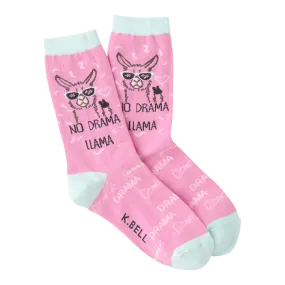 "No Drama Llama" Crew Socks by K Bell-Medium