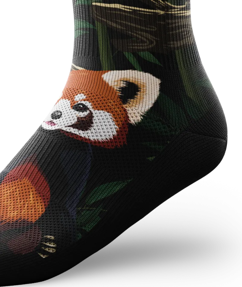 Red Panda Crew Socks