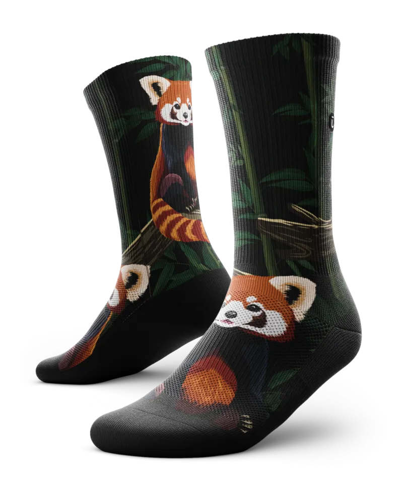 Red Panda Crew Socks