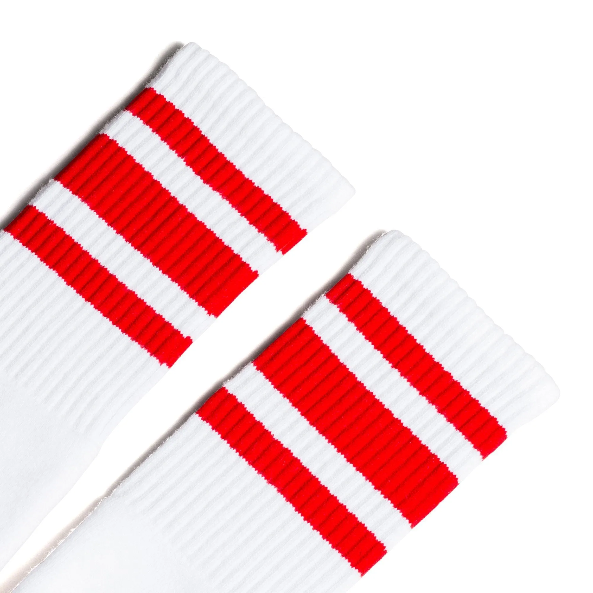 Red Striped Socks | White