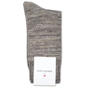 Relax Chunky Flat Knit Supermelange Socks Charcoal / Khaki / Off White