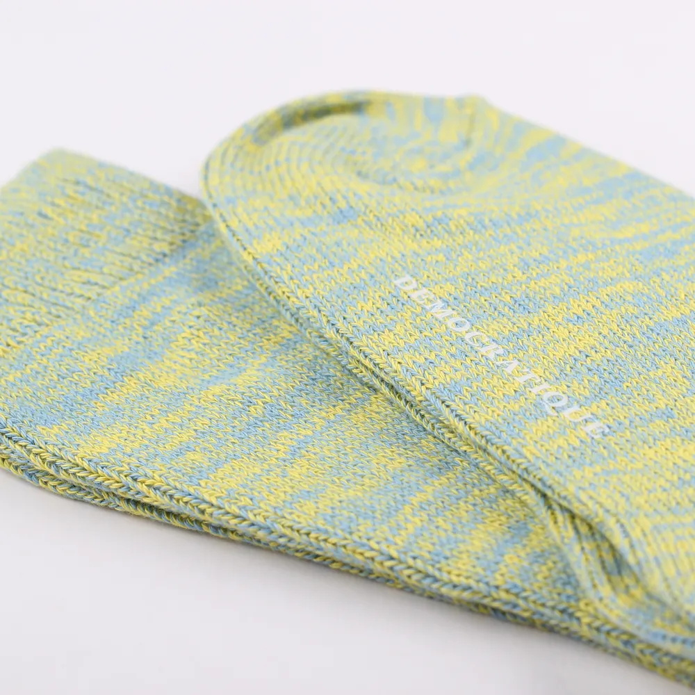 Relax Chunky Flat Knit Supermelange Socks Palm Springs Blue / Yellow Sun