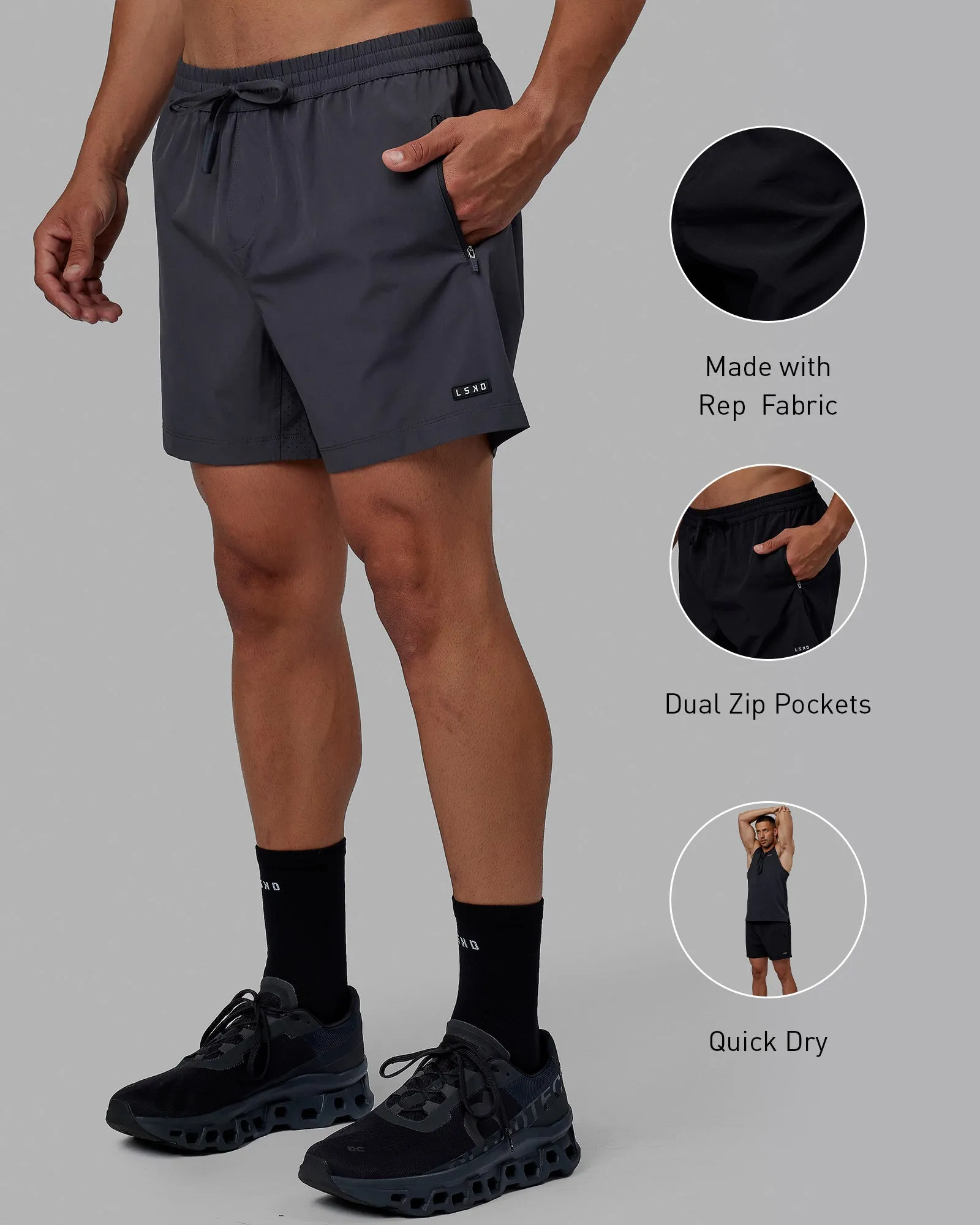 Rep 5" Performance Shorts - Asphalt