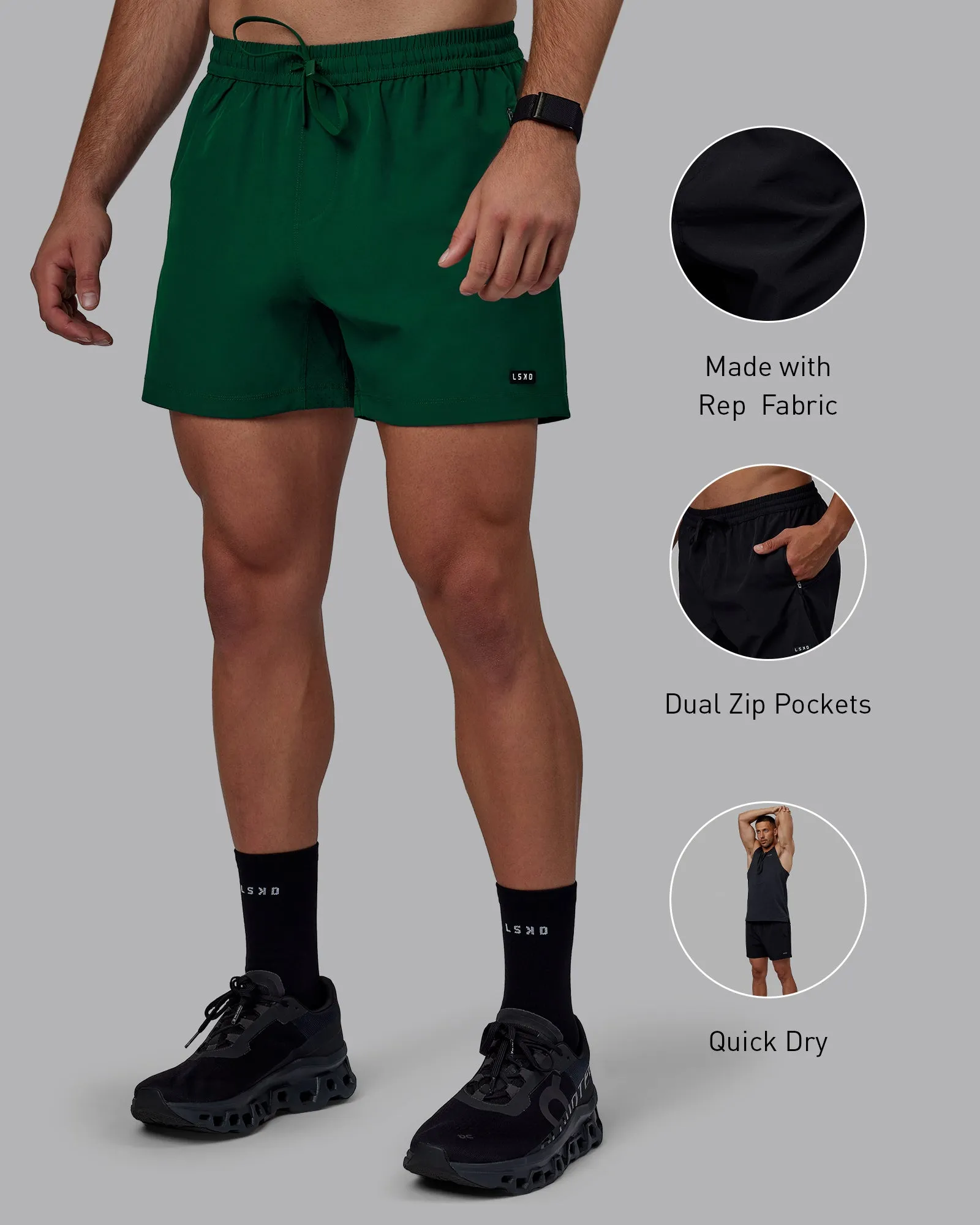 Rep 5" Performance Shorts - Deep Emerald