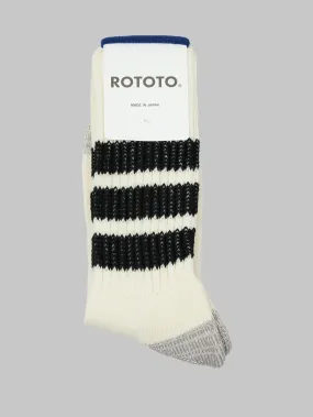 ROTOTO Coarse Ribbed Oldschool Crew Socks Black