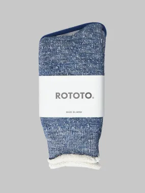 ROTOTO Double Face Crew Socks "Merino Wool & Organic Cotton" Deep Ocean