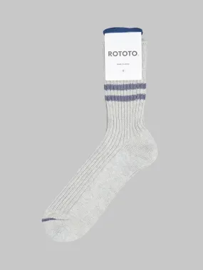 ROTOTO Hemp Organic Cotton Stripe Gray/Purple Haze