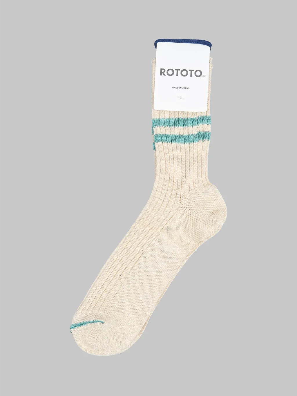 ROTOTO Hemp Organic Cotton Stripe White Sand/Turquoise