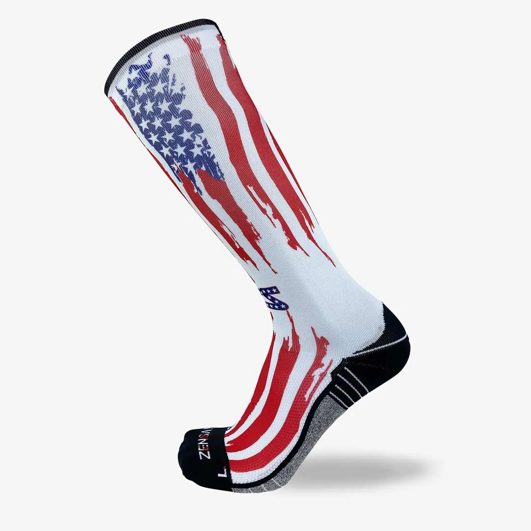 Rugged USA Flag Compression Socks (Knee-High)